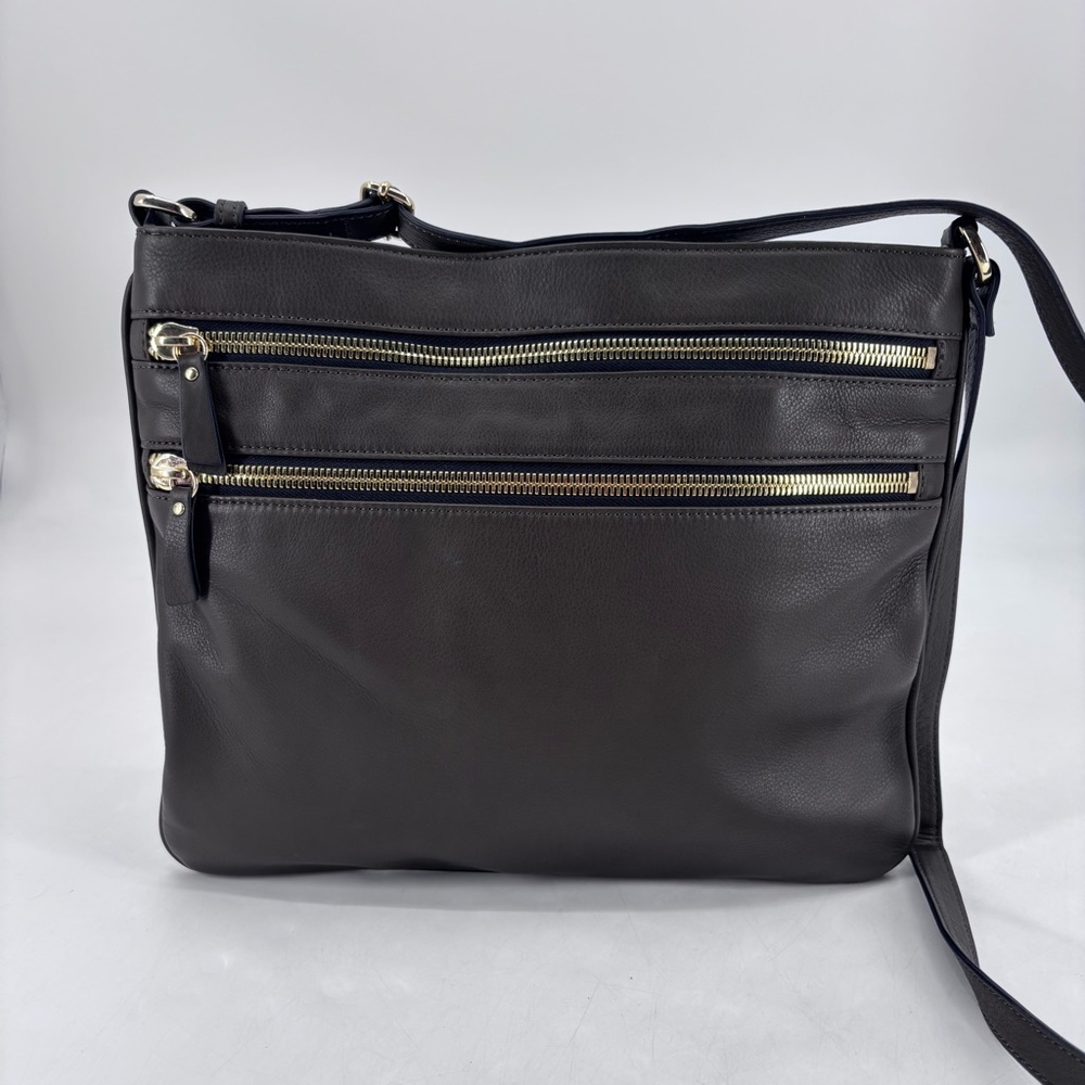 Anthropologie Margot Olive Green Minimalist Quiet Luxury Leather Crossbody Bag